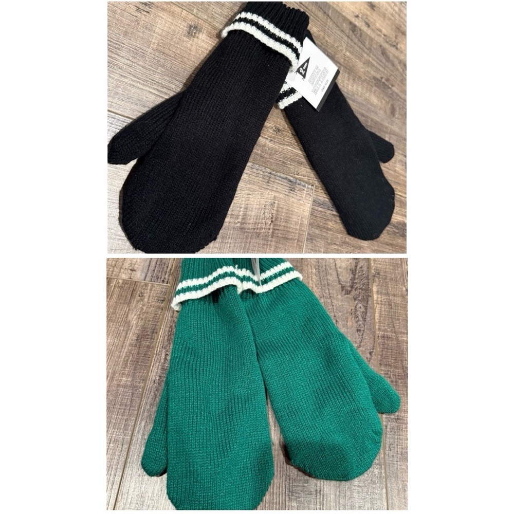 Target Black and White & green Mittens lot of 2